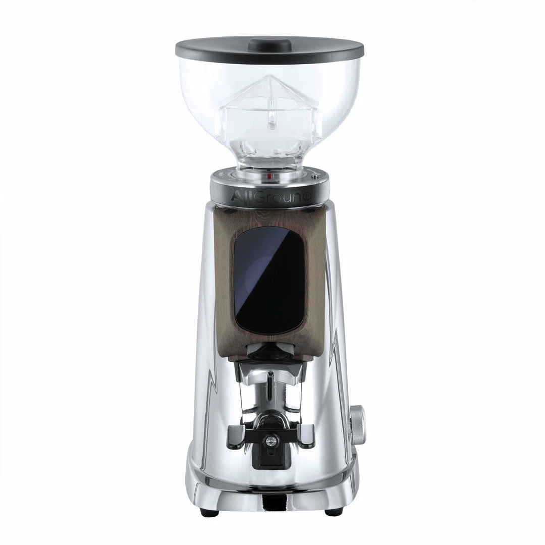 Fiorenzato AllGround All Purpose Home Coffee Grinder - Chrome W/ Dark Oak Equipment