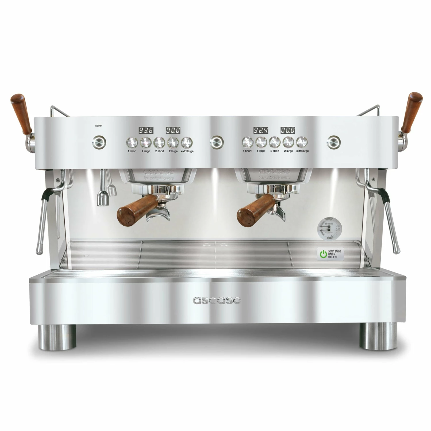 Ascaso Barista T Plus, Automatic 2 Group Espresso Machine, With Thermodynamic Technology (Inox)