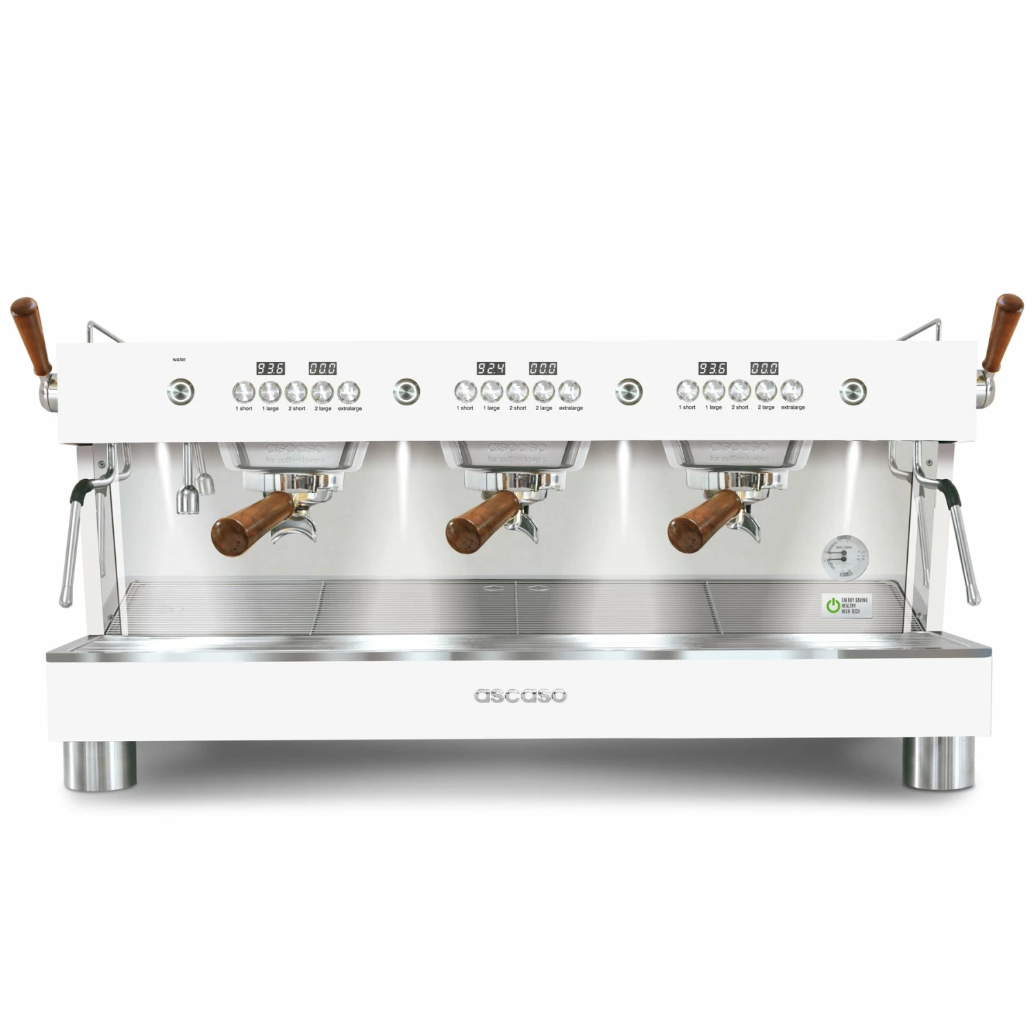 Ascaso Barista T Plus, Automatic 3 Group Espresso Machine, With Thermodynamic Technology (White)