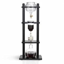 Cold Brewers Yama 6-8 Cup Cold Drip Maker Straight Black Wood Frame (32oz)