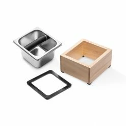 Barista Basics Maplewood Knockbox Set (7" X 7" X 4")